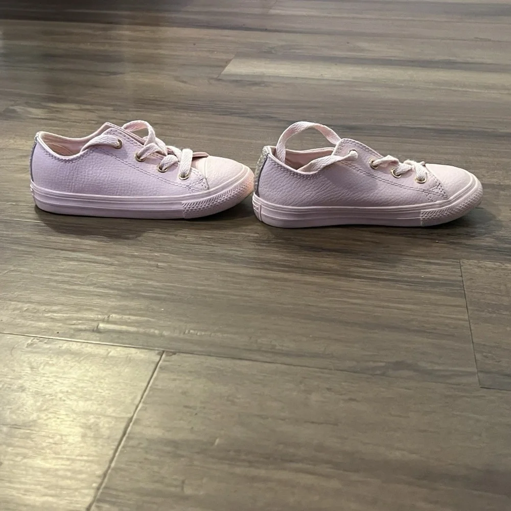 Converse All Star Light Pink Leather Sneakers Classic Style - Picture 5 of 7
